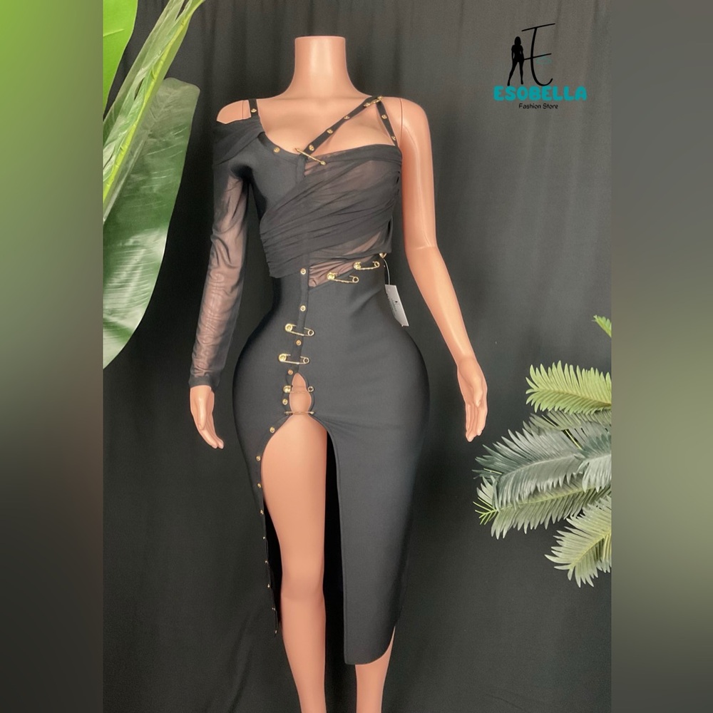Versace Inspired Bandage Maxi Party Evening Dress